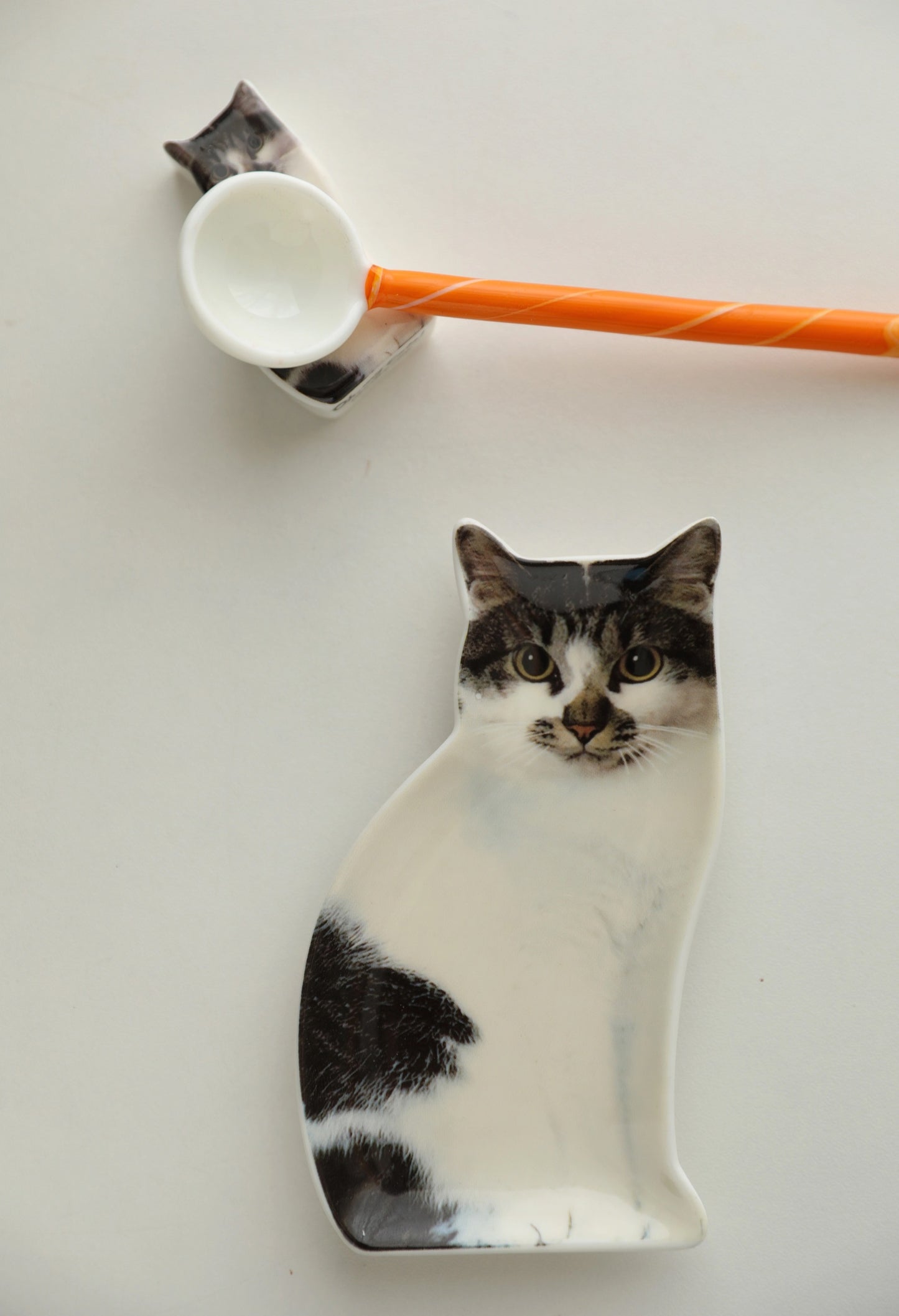 Cat-themed Dish and Chopstick Holder