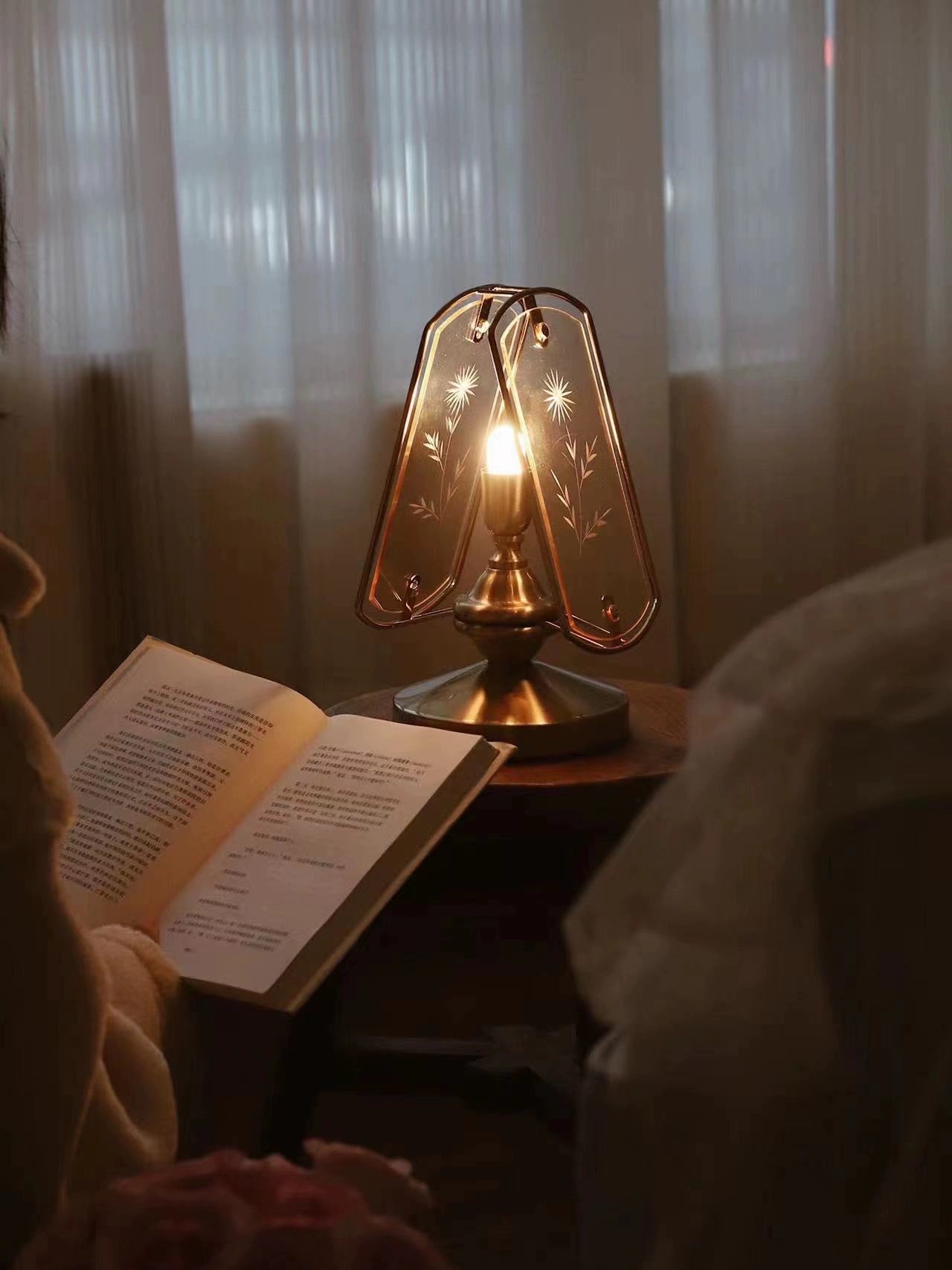 Etched Glass Table Lamp