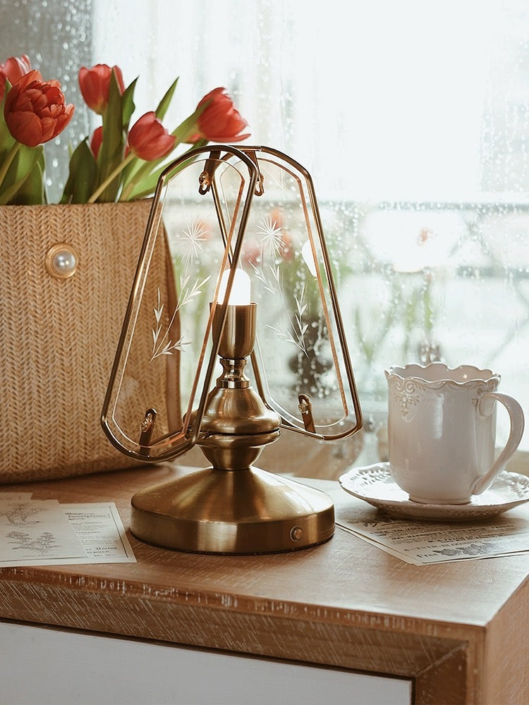 Etched Glass Table Lamp