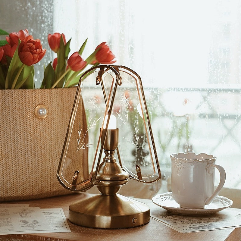 Etched Glass Table Lamp