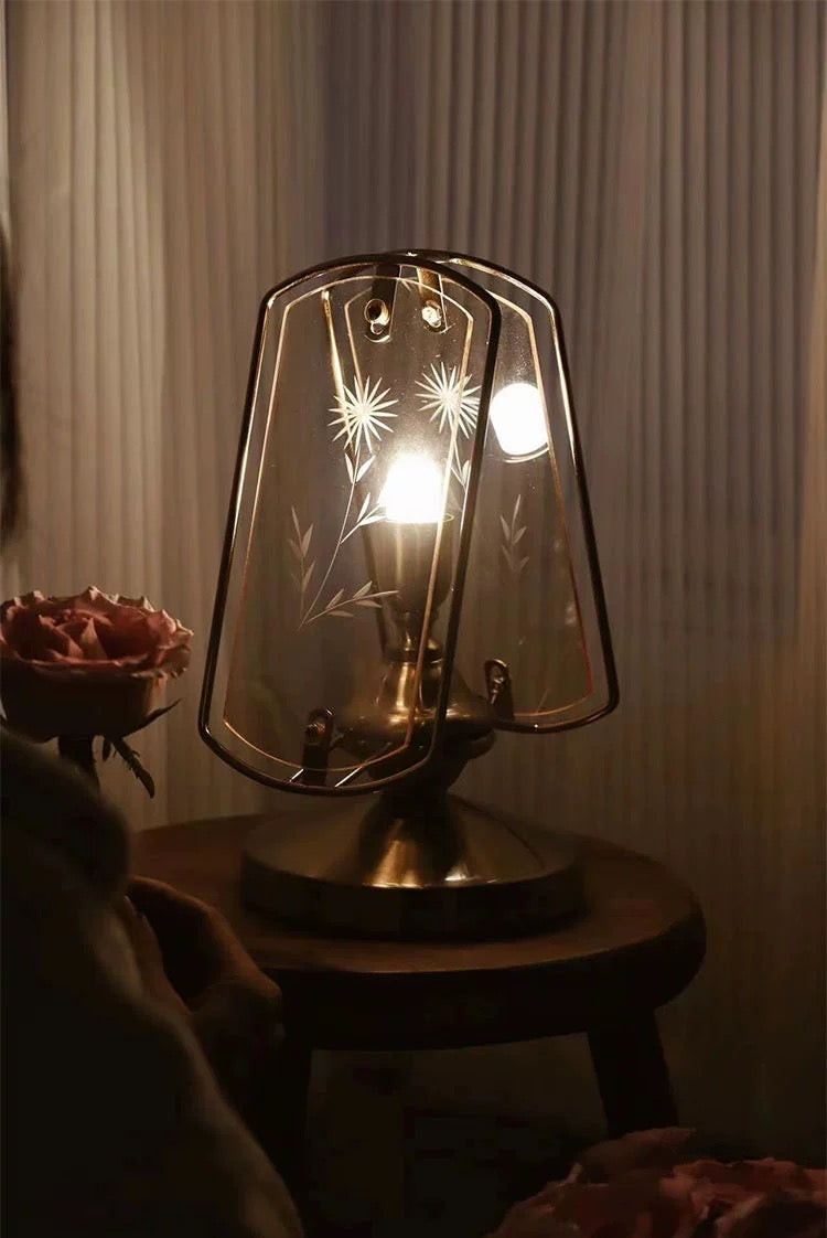 Etched Glass Table Lamp