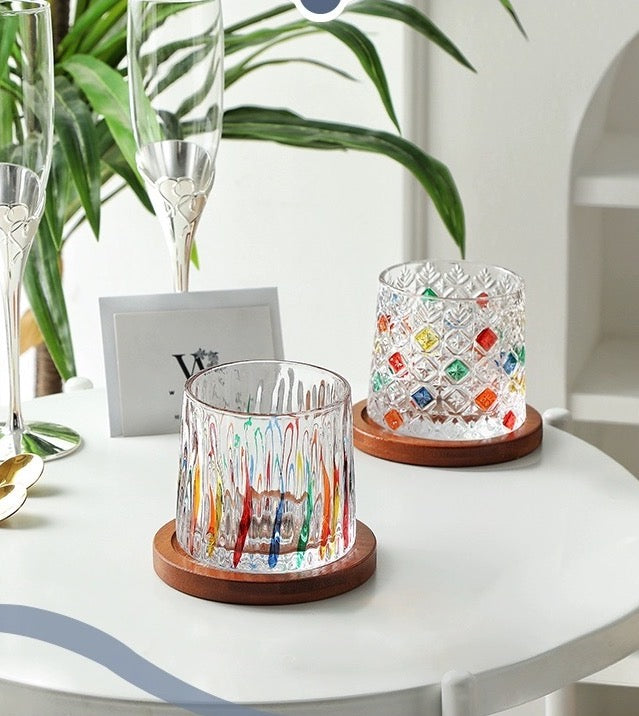 Whimsical Swirl Painted Glassware Set