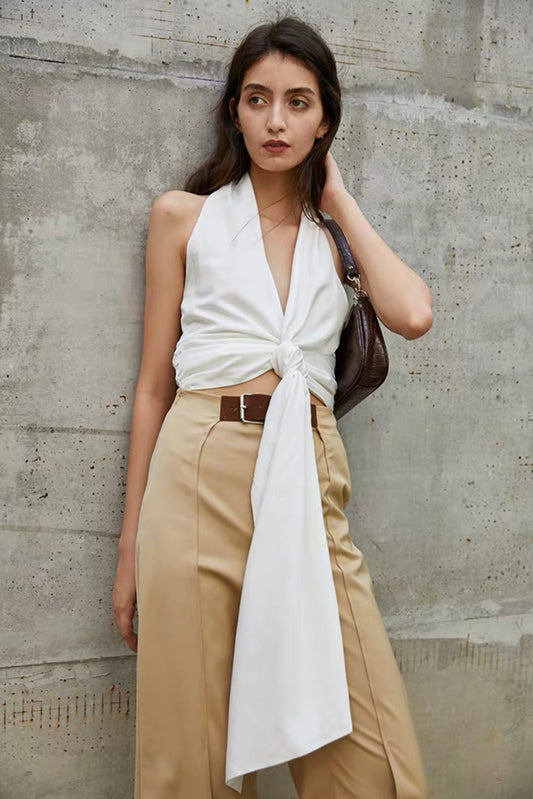 마이아 홀터 트위스트 탑 