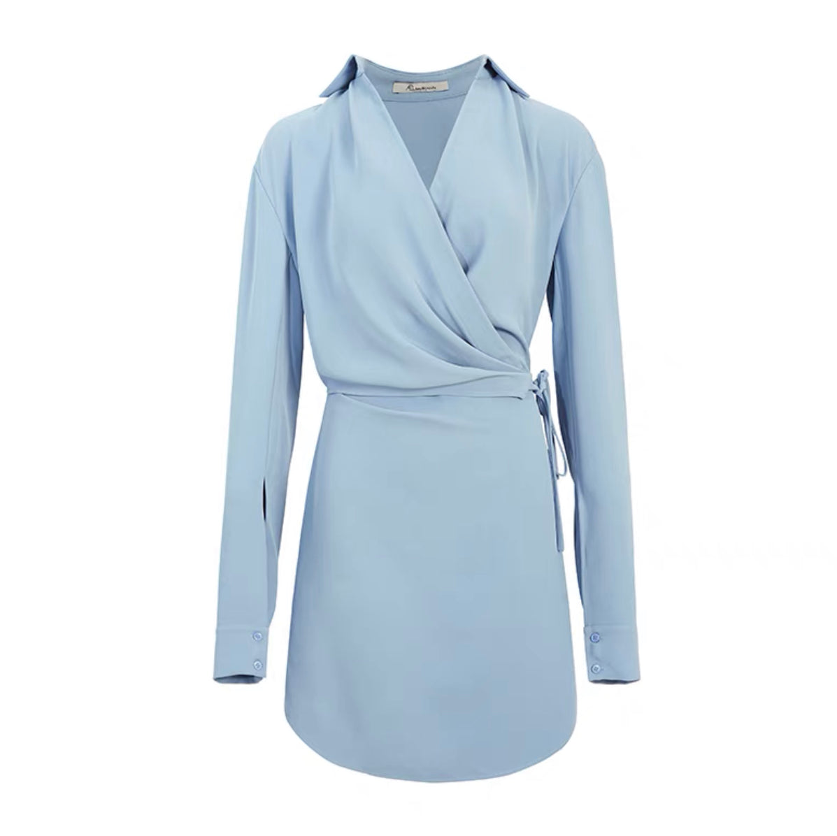 Shaya Wrap Shirt Dress- Blue