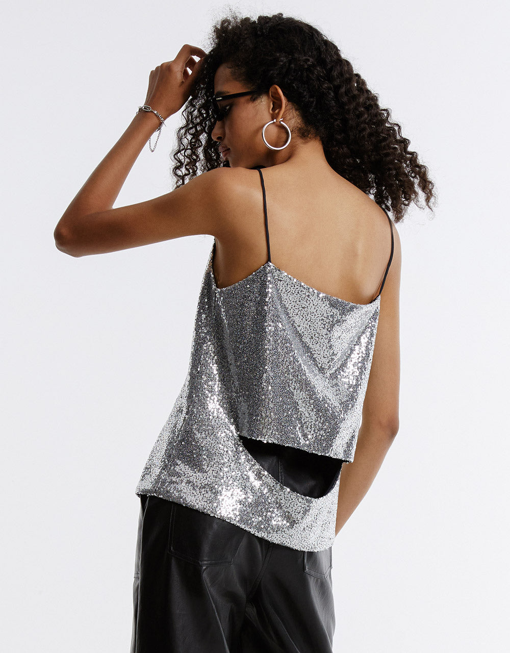 Cut Out Back Sequin Camisole