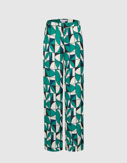 Geometric Print Wide Leg Pants