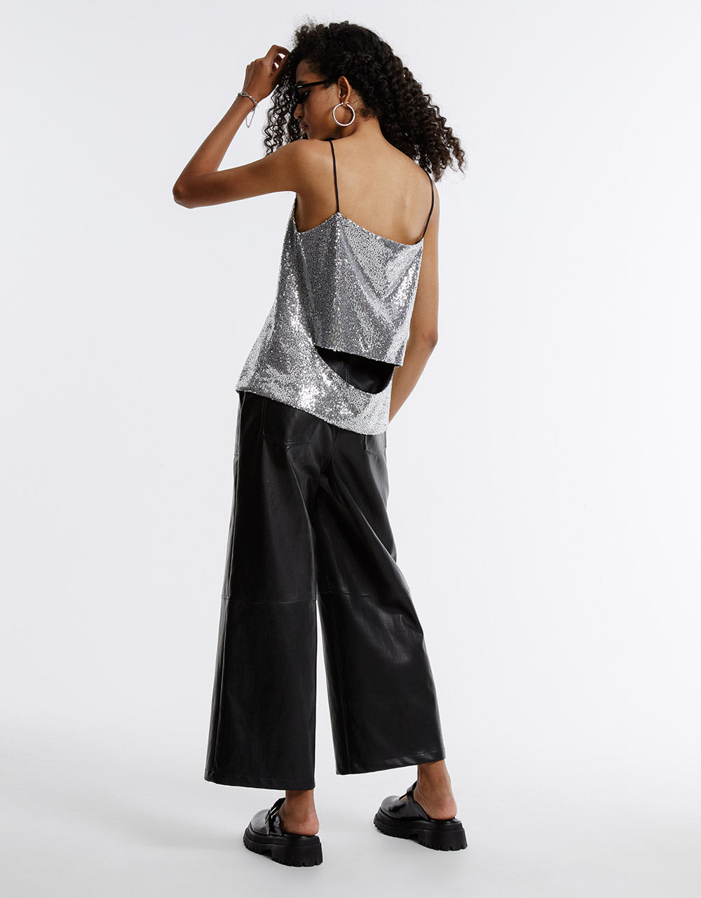 Faux Leather Wide Leg Pants