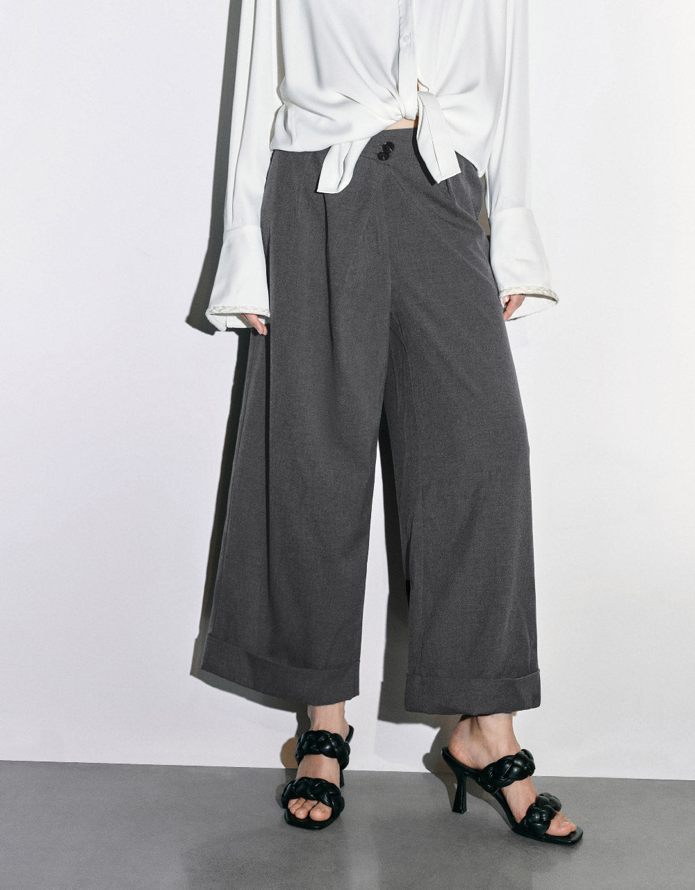 Roll Up Hem Straight Pants