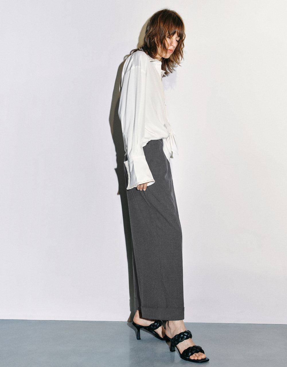 Roll Up Hem Straight Pants