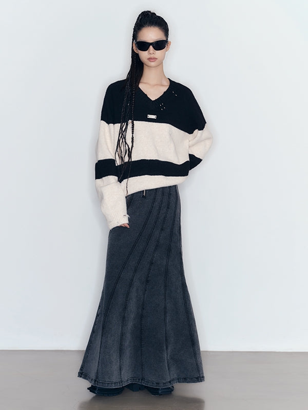 루즈 보더 벨트 Effortless Knit 