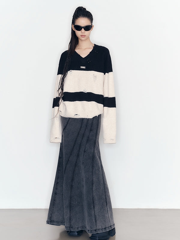 루즈 보더 벨트 Effortless Knit 