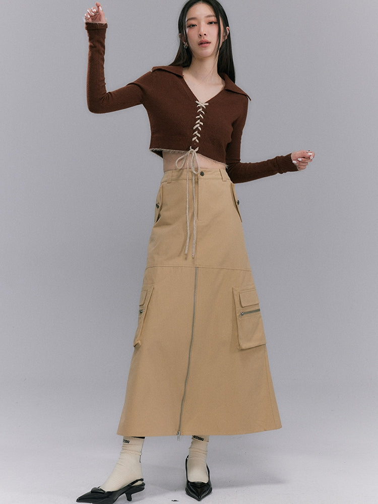 Trench Long Cichi Pocket Zipper Skirt