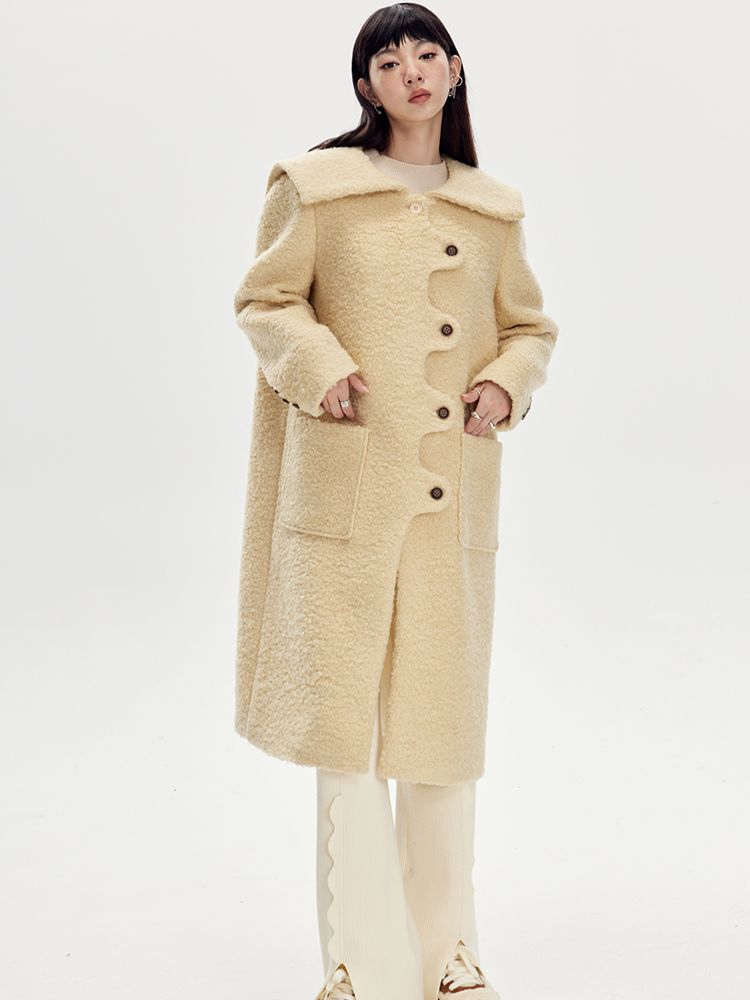 Sailor-collar Wool Wave Nichi Coat