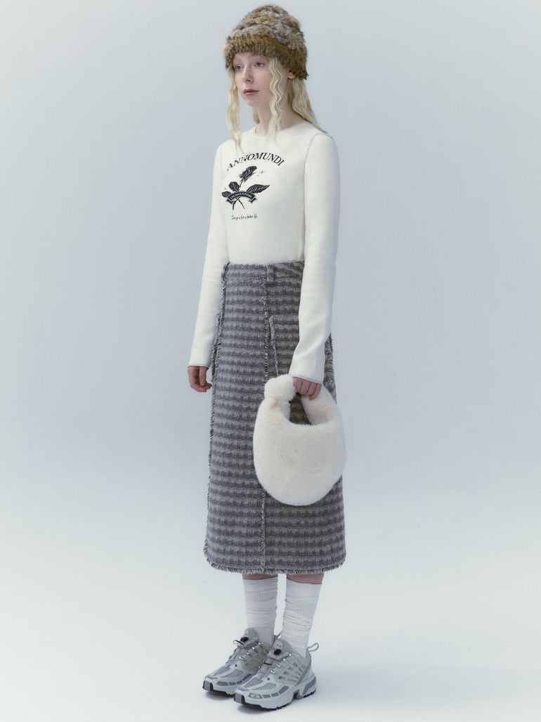 체크 레트로 울 재킷&amp;스커트 셋업 