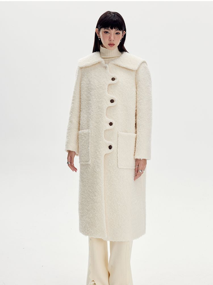 Sailor-collar Wool Wave Nichi Coat