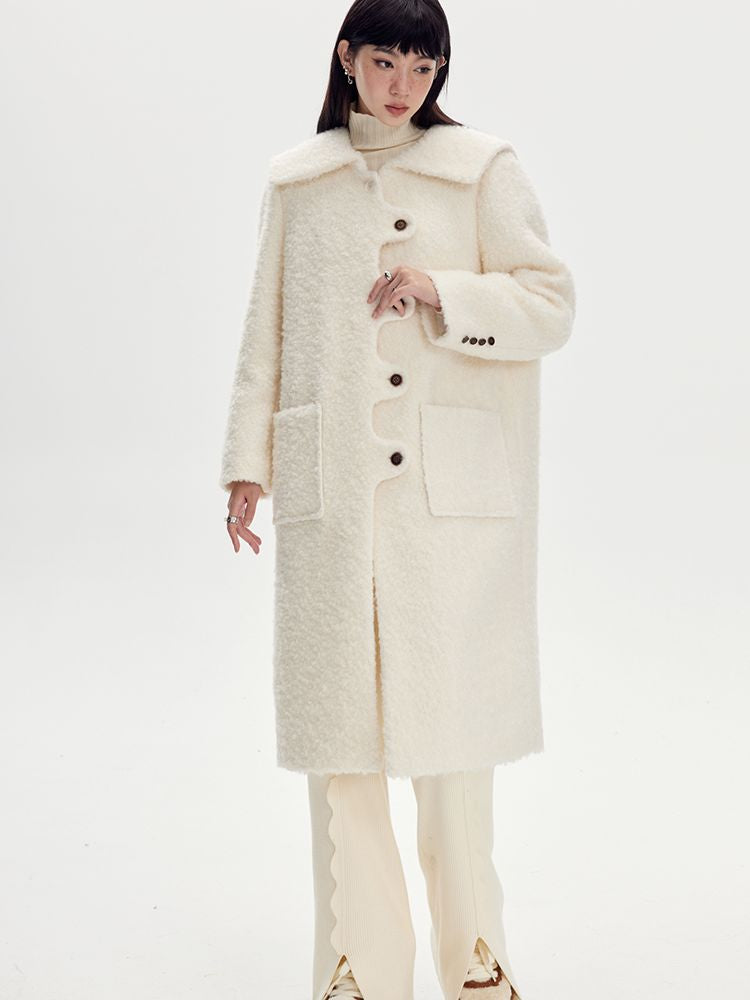 Sailor-collar Wool Wave Nichi Coat