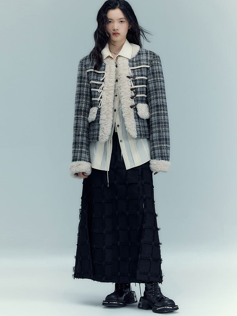 체크보아 레트로 큐트 숏스커트 