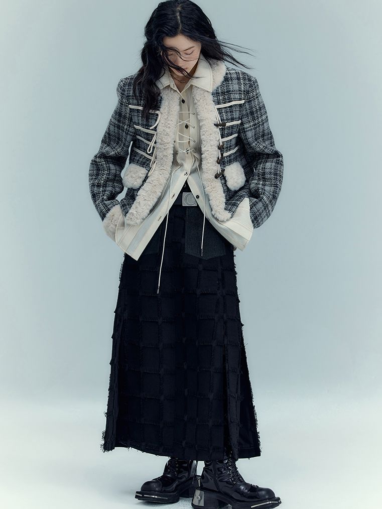 체크보아 레트로 큐트 숏스커트 