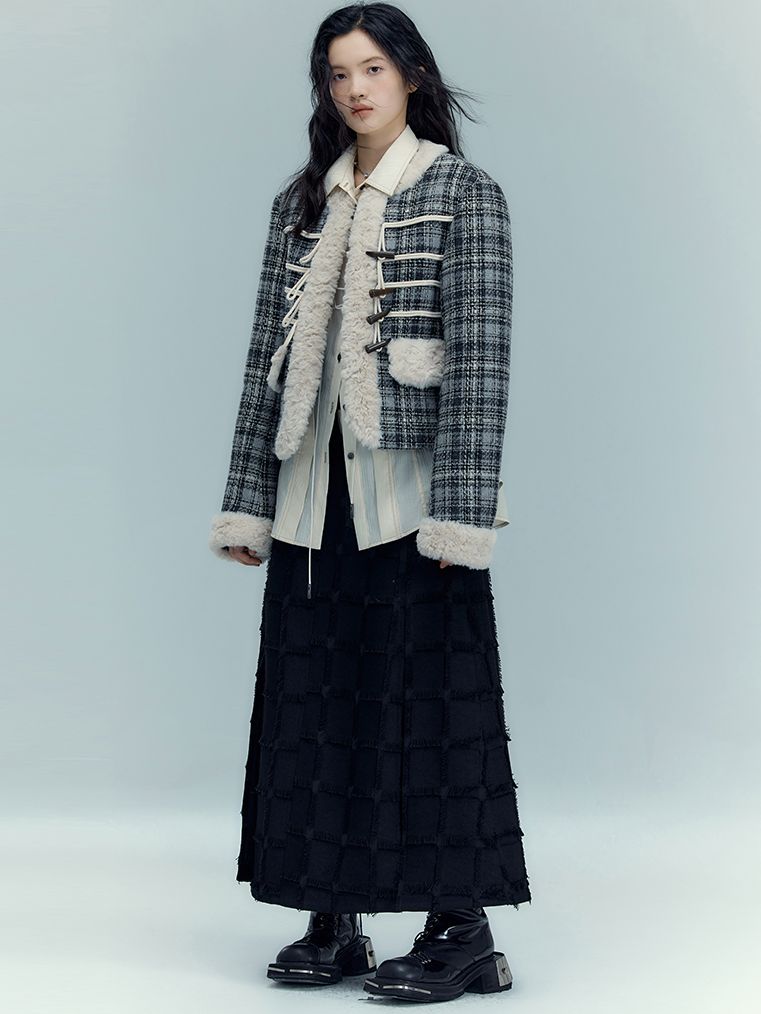 체크보아 레트로 큐트 숏스커트 