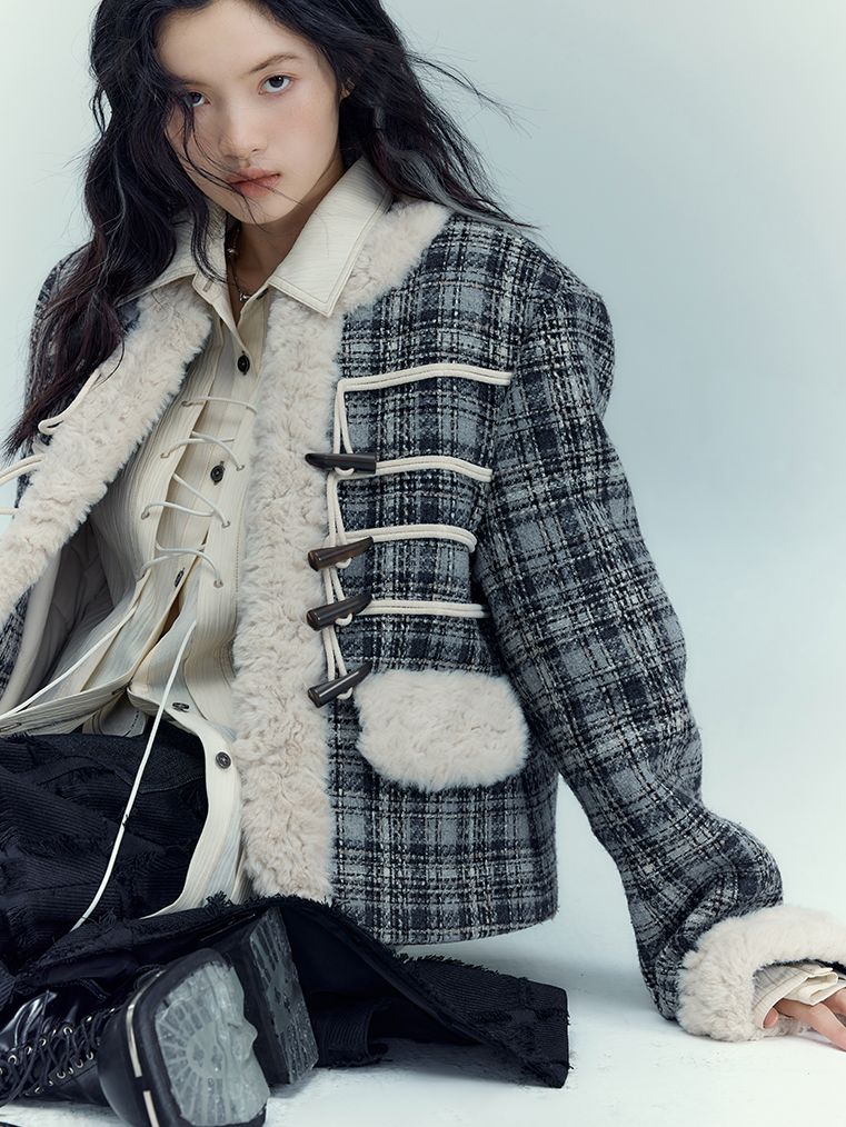 체크보아 레트로 큐트 숏스커트 