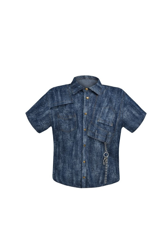 Old Washed Retro Denim Shirt