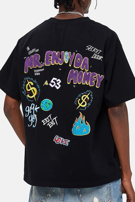 MEDM 자수 패치 티셔츠