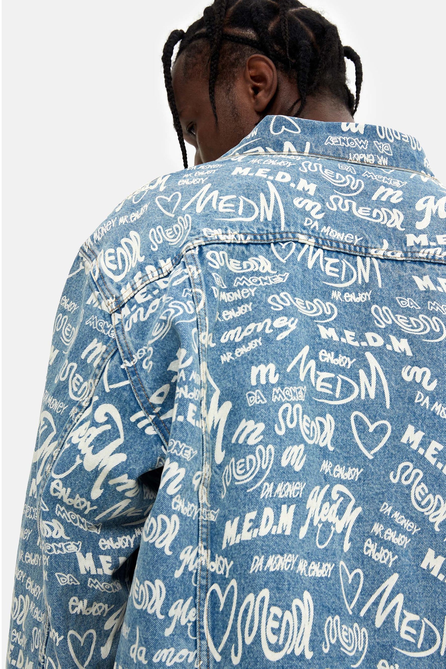 MEDM 패턴 프린트 데님 재킷