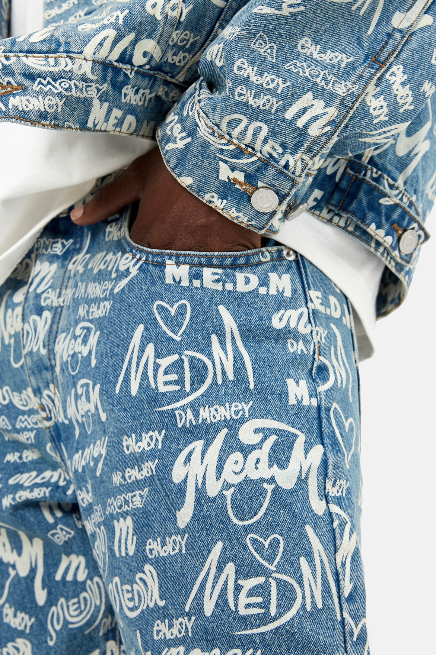 MEDM パターンプリント デニムパンツ