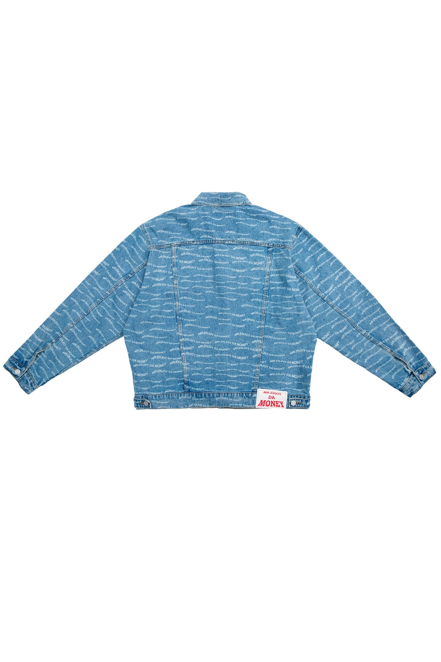 MEDM 로고 패턴 프린트 블루 데님 재킷
