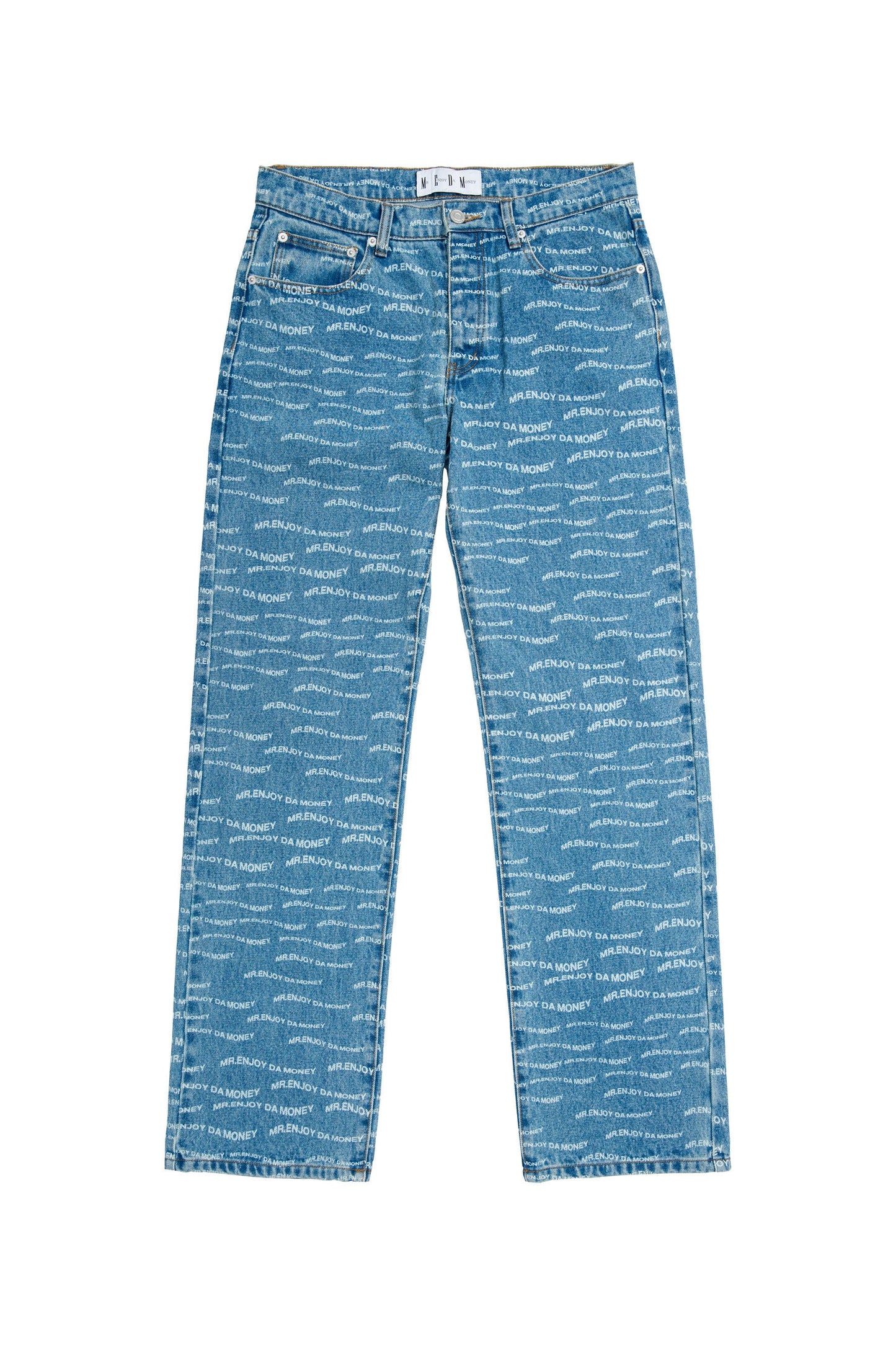 MEDM パターンプリント ブルーデニムパンツ