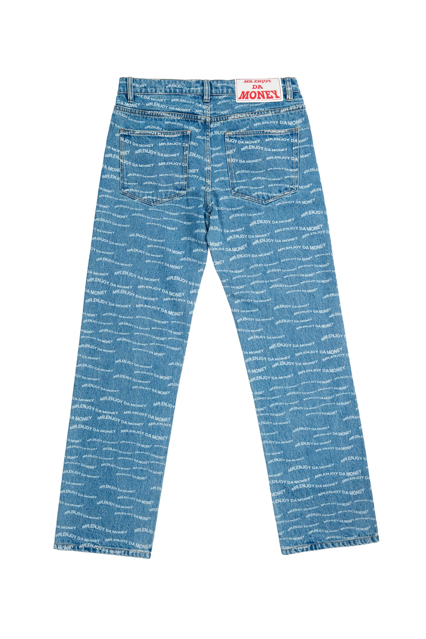 MEDM パターンプリント ブルーデニムパンツ