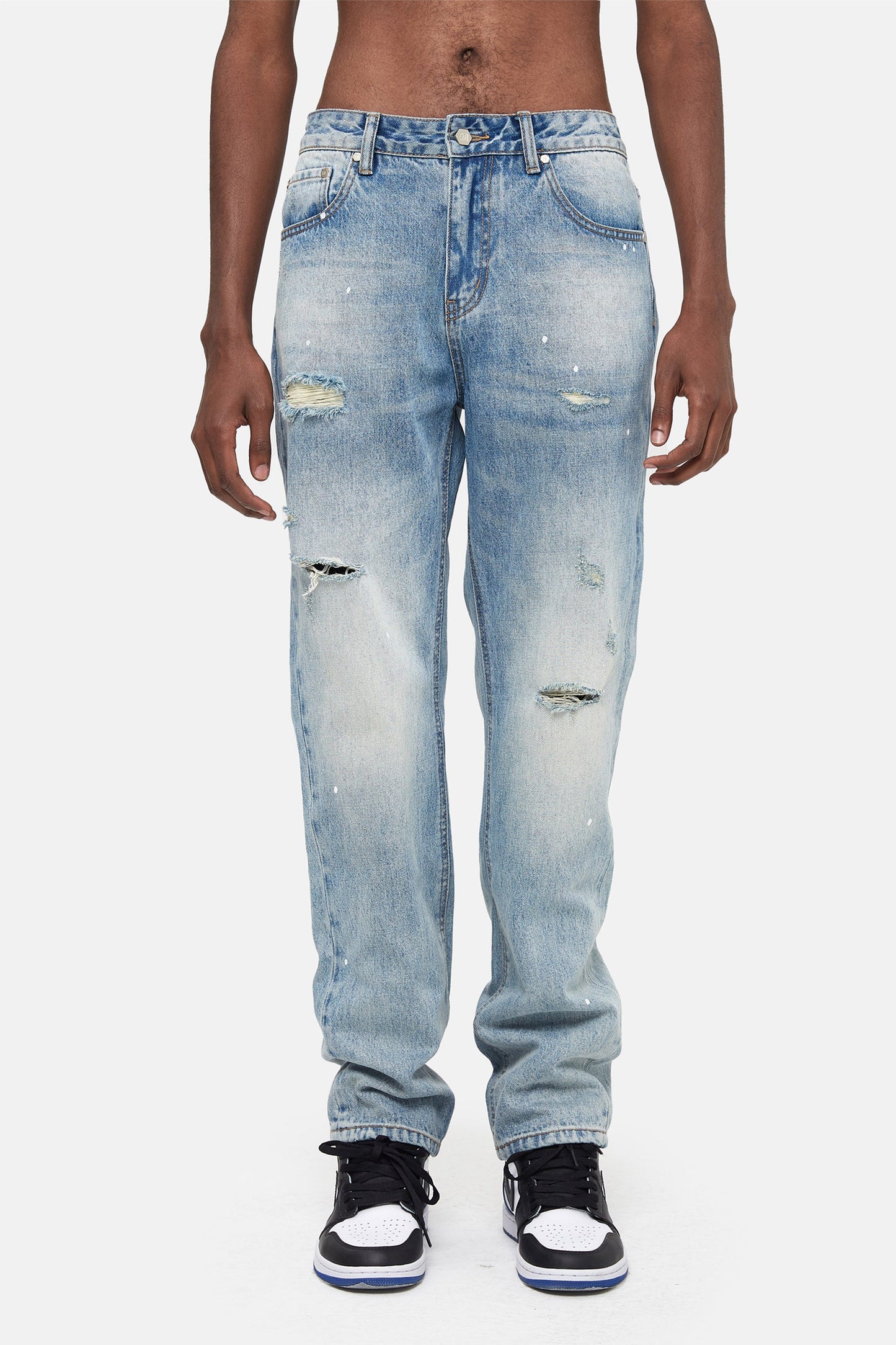 MEDM ディストレスト デニムパンツ