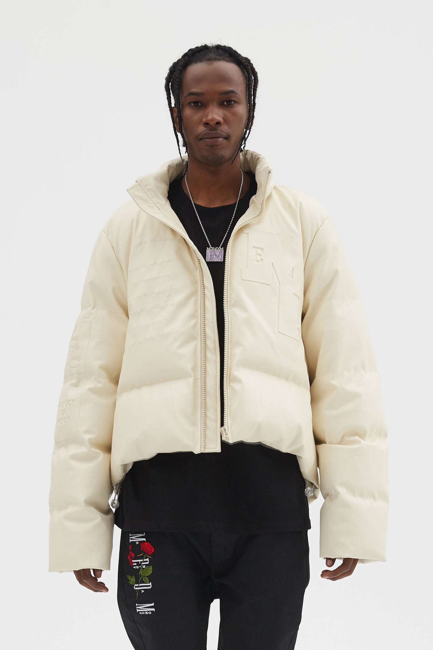 MEDM 마이크로파이버 가죽 푸퍼 재킷