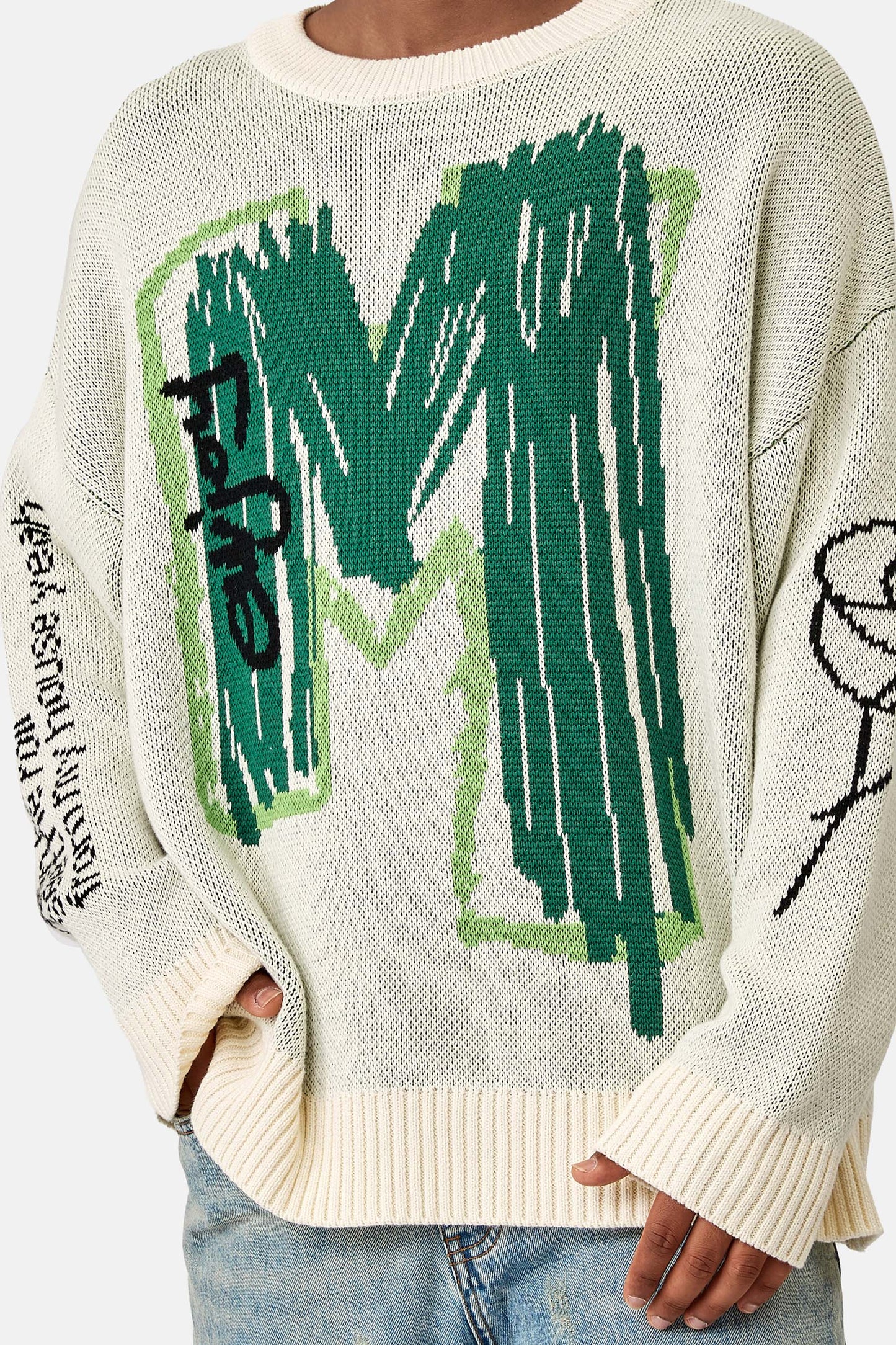 MEDM 페인트 레터 스웨터