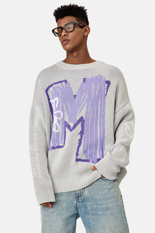 MEDM 페인트 레터 스웨터