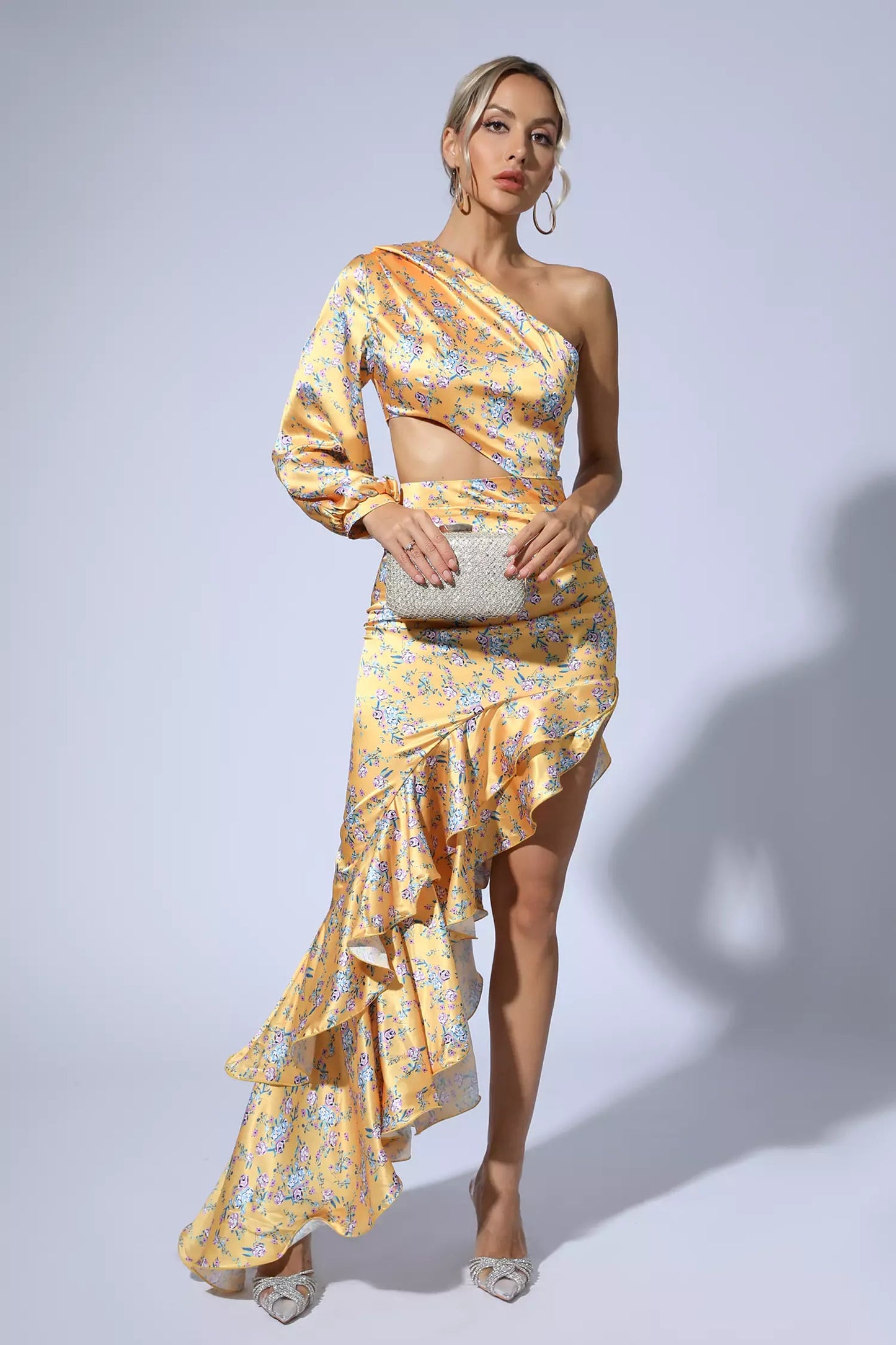 Nina Yellow Floral Maxi Dress