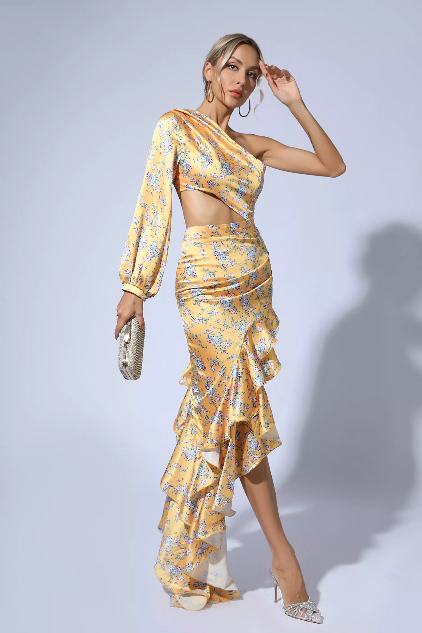 Nina Yellow Floral Maxi Dress