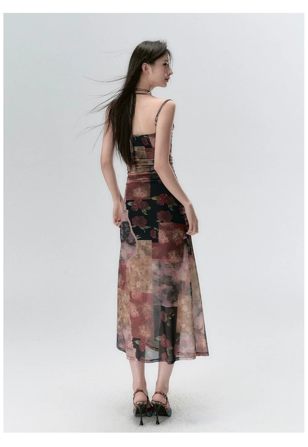 Mesh Mermaid Spaghetti Mini Dress