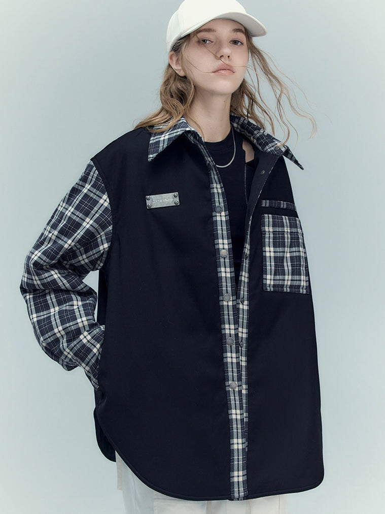 멀티 플레이드 셔츠 