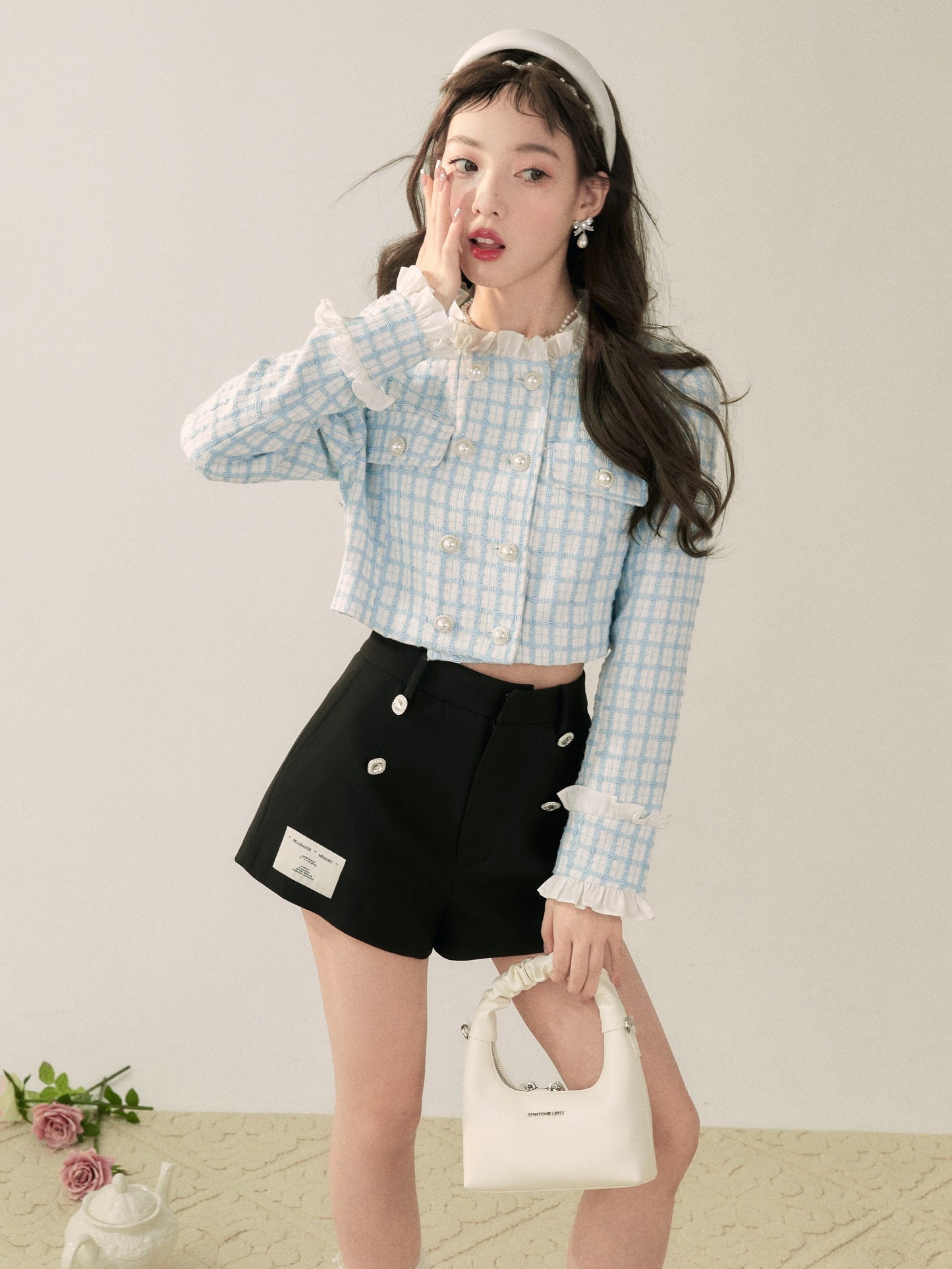 Small Fragrance Stand-up Collar Jacket & Skirt