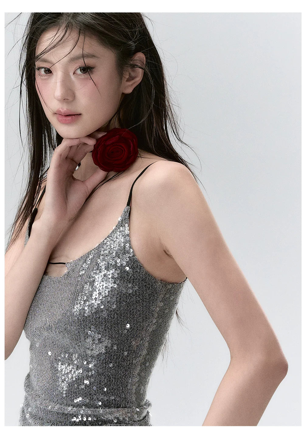 Sequin Sparkly Spaghetti Strap Tank Top