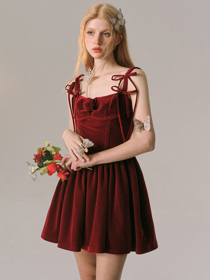 Rose Velvet Slip Dress