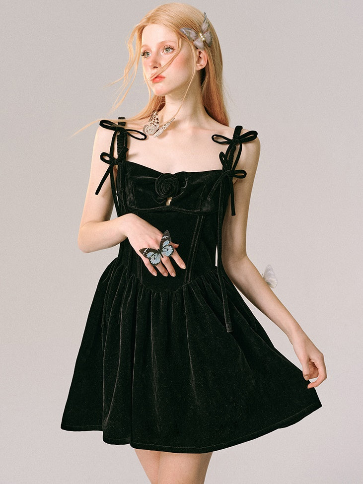 Rose Velvet Slip Dress