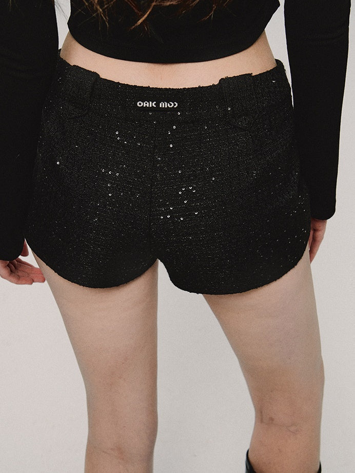 Sequined Tweed Hot Pants