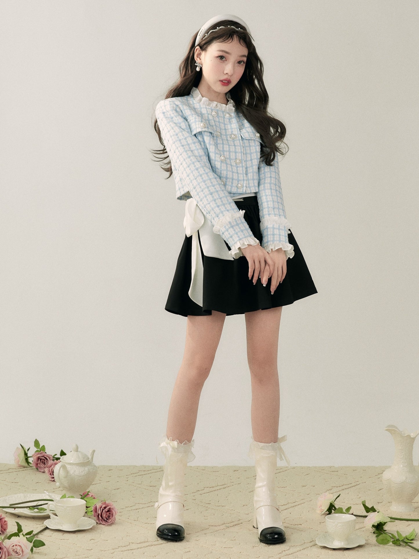 Small Fragrance Stand-up Collar Jacket & Skirt