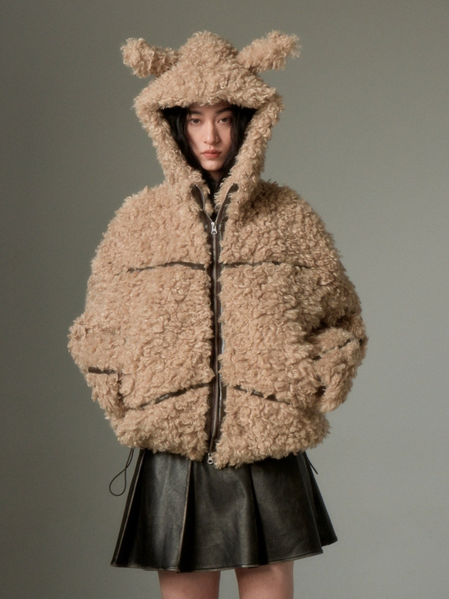 Rabbit Ears Eco-friendly Fur Jacket