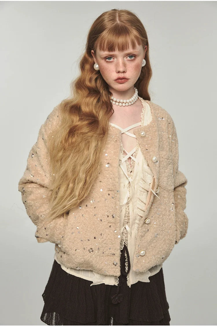 Sequin Eco-Friendly Faux Fur Jacket