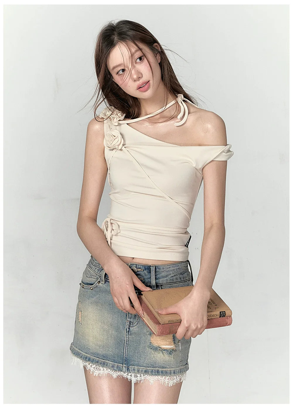 Apricot & Ombre Khaki Rose Camisole Top