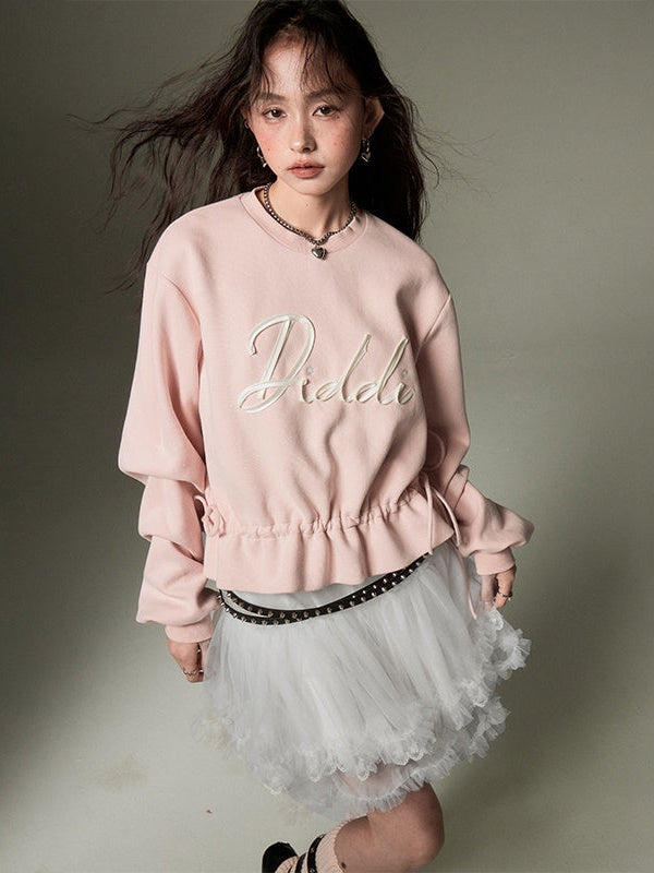 Ribbon Embroidered Pullover