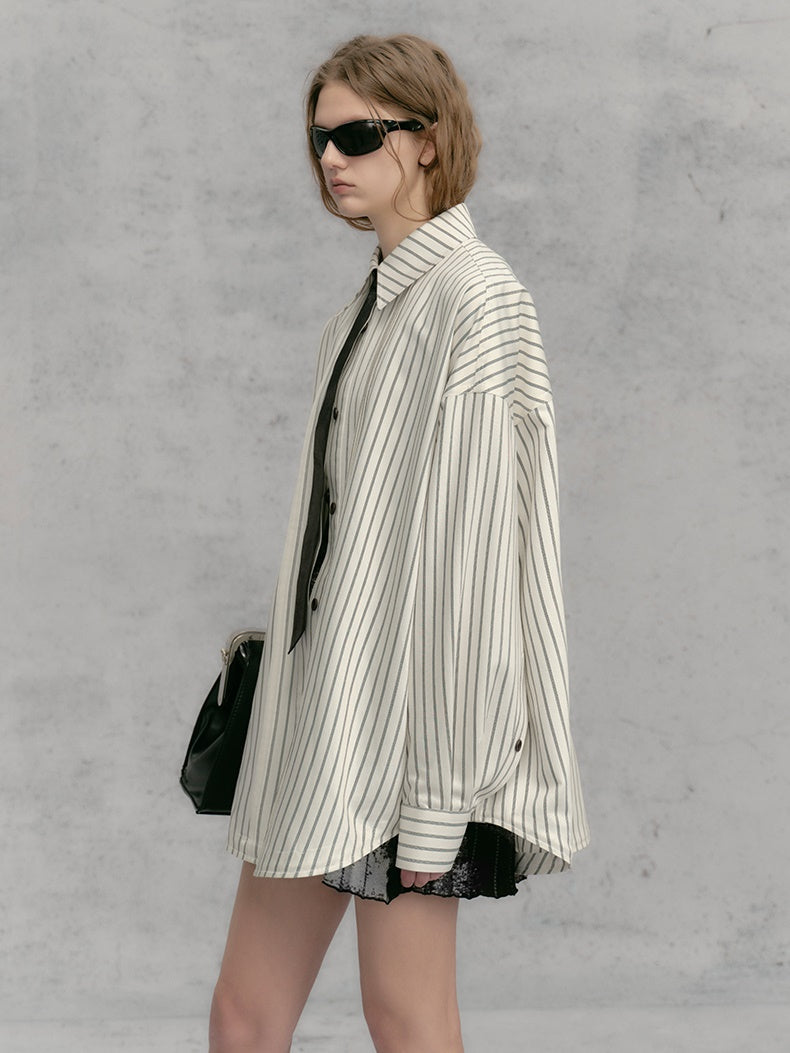 루즈 스트라이프 셔츠 